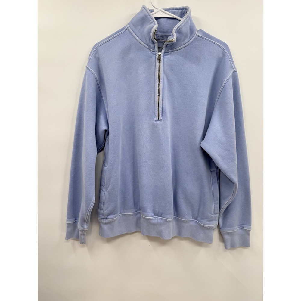 Abercrombie & Fitch XS Quarter Zip Sweatshirt Womens Light Blue Garment Dyed